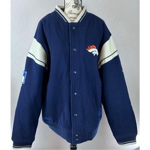NFL Denver Broncos Reebok Bomber Wool Men's Varsity Quilted Jacket, size XL